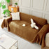 Solid Color Chenille Sofa Throw Blanket, Soft & Plush Decorative Couch Throw Cover
