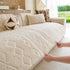 Thickened Plush Sofa Cover, Textured Geometric Couch Protector with Non-Slip Backing