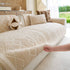 Thickened Plush Sofa Cover, Textured Geometric Couch Protector with Non-Slip Backing