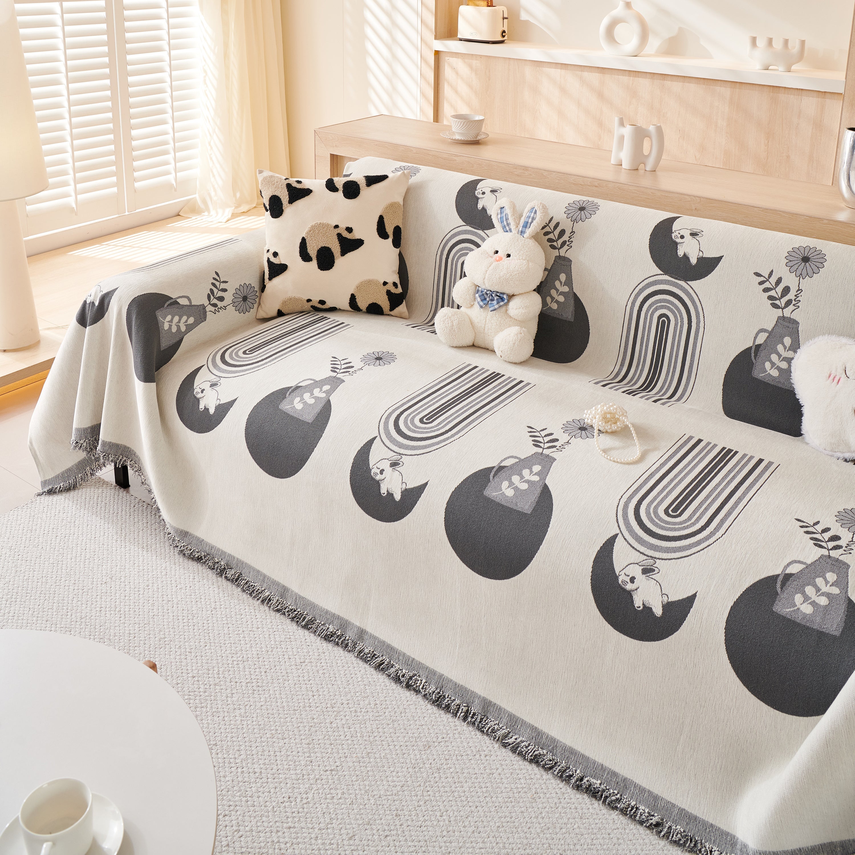 Decorative Throw Blankets for Couch Reversible Chenille Furniture Throw Covers for Sectional Sofa