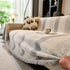 Chenille Reversible Rainbow Couch Cover Blanket for Sofas, Pet Friendly Couch Slipcovers with Tassel