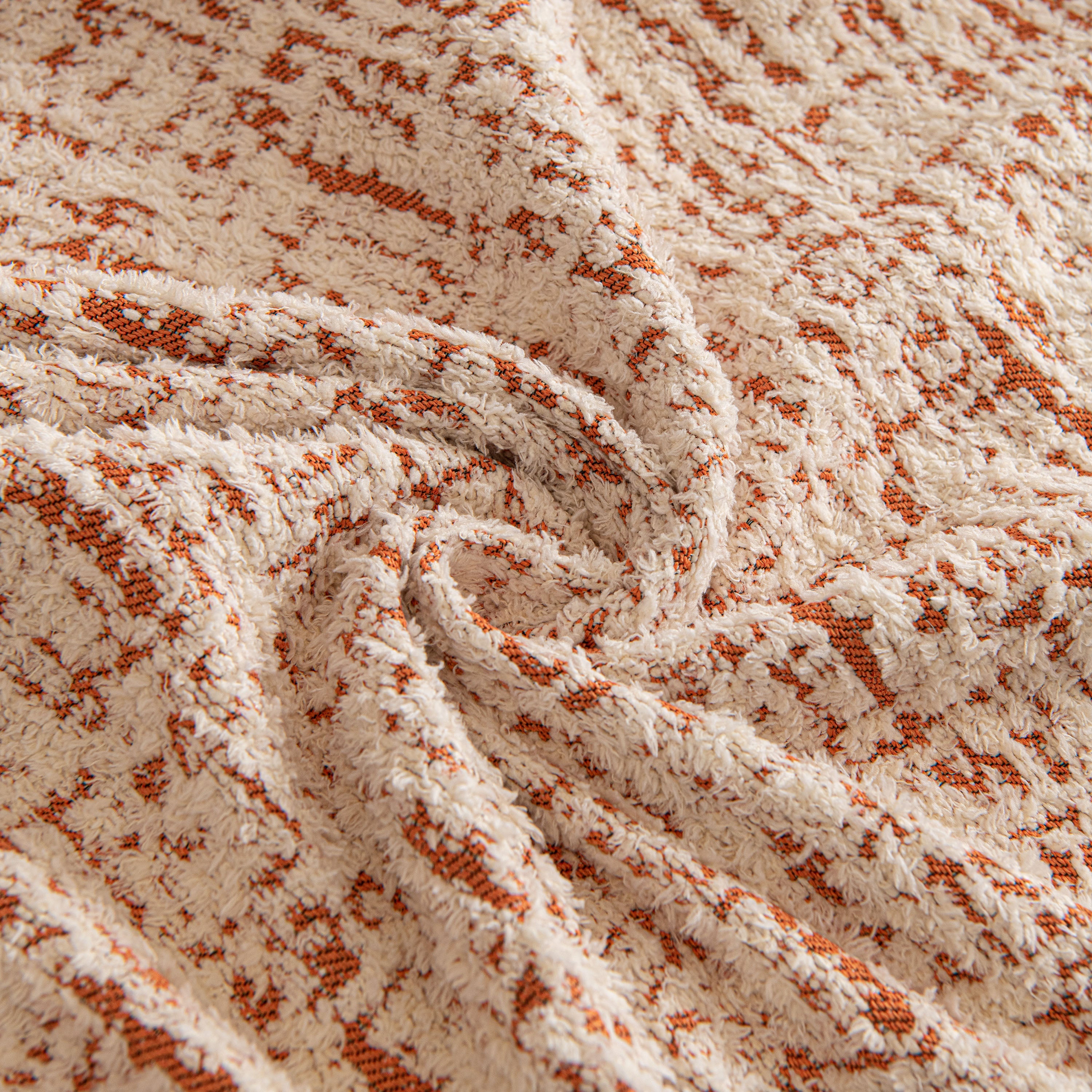 Textured Woven Furniture Protector for Couch, Rustic Farmhouse Sofa Throw Blanket