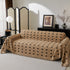 Sofa Throw Blanket with Woven Geometric Pattern & Tassels, Soft & Thick Couch Cover
