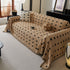 Sofa Throw Blanket with Woven Geometric Pattern & Tassels, Soft & Thick Couch Cover
