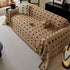 Sofa Throw Blanket with Woven Geometric Pattern & Tassels, Soft & Thick Couch Cover