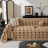 Sofa Throw Blanket with Woven Geometric Pattern & Tassels, Soft & Thick Couch Cover