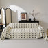 Sofa Throw Blanket with Woven Geometric Pattern & Tassels, Soft & Thick Couch Cover