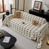 Sofa Throw Blanket with Woven Geometric Pattern & Tassels, Soft & Thick Couch Cover