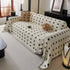 Sofa Throw Blanket with Woven Geometric Pattern & Tassels, Soft & Thick Couch Cover