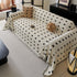 Sofa Throw Blanket with Woven Geometric Pattern & Tassels, Soft & Thick Couch Cover