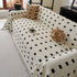 Sofa Throw Blanket with Woven Geometric Pattern & Tassels, Soft & Thick Couch Cover