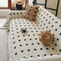Sofa Throw Blanket with Woven Geometric Pattern & Tassels, Soft & Thick Couch Cover