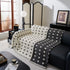 Sofa Throw Blanket with Woven Geometric Pattern & Tassels, Soft & Thick Couch Cover