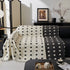 Sofa Throw Blanket with Woven Geometric Pattern & Tassels, Soft & Thick Couch Cover