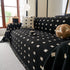 Sofa Throw Blanket with Woven Geometric Pattern & Tassels, Soft & Thick Couch Cover