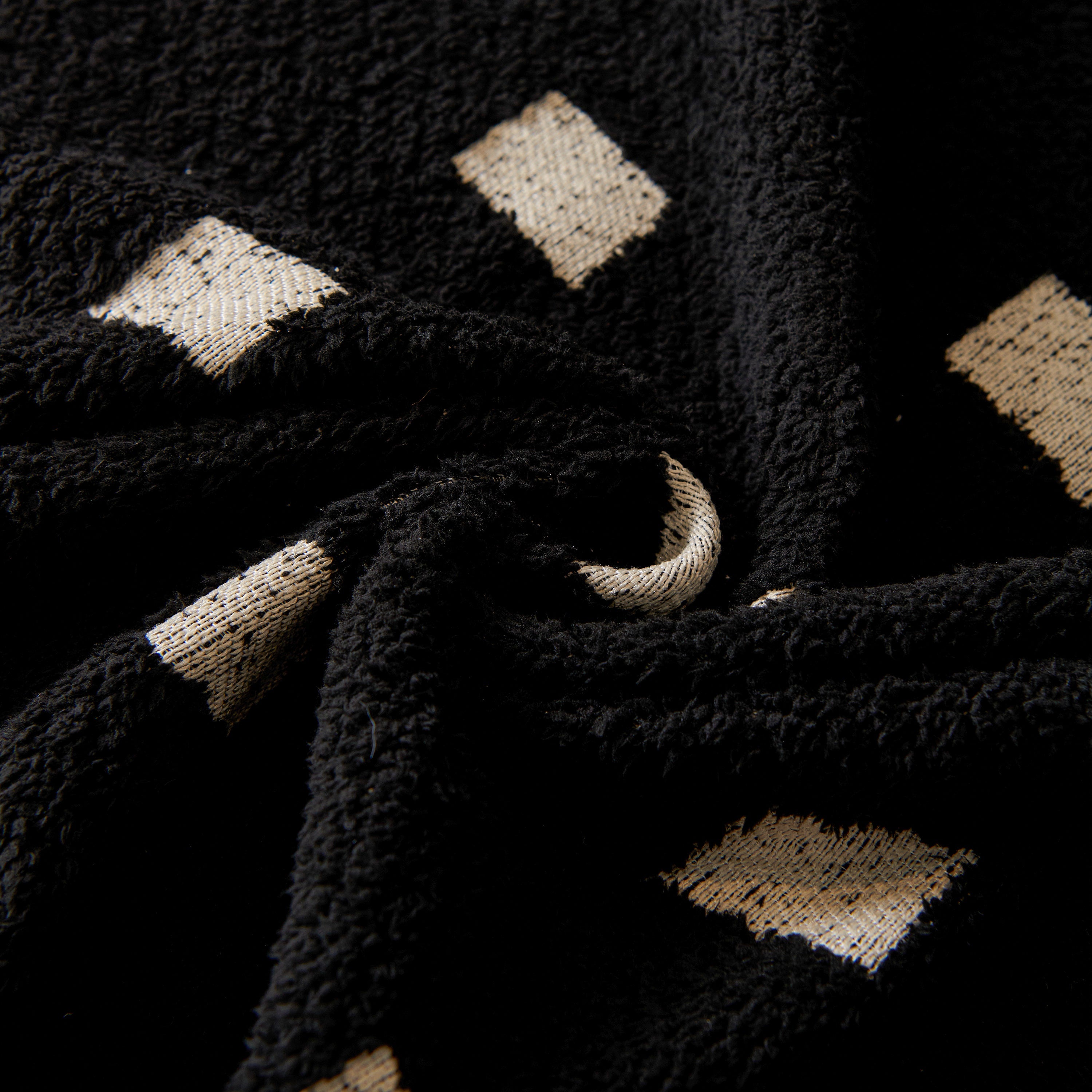 Sofa Throw Blanket with Woven Geometric Pattern & Tassels, Soft & Thick Couch Cover