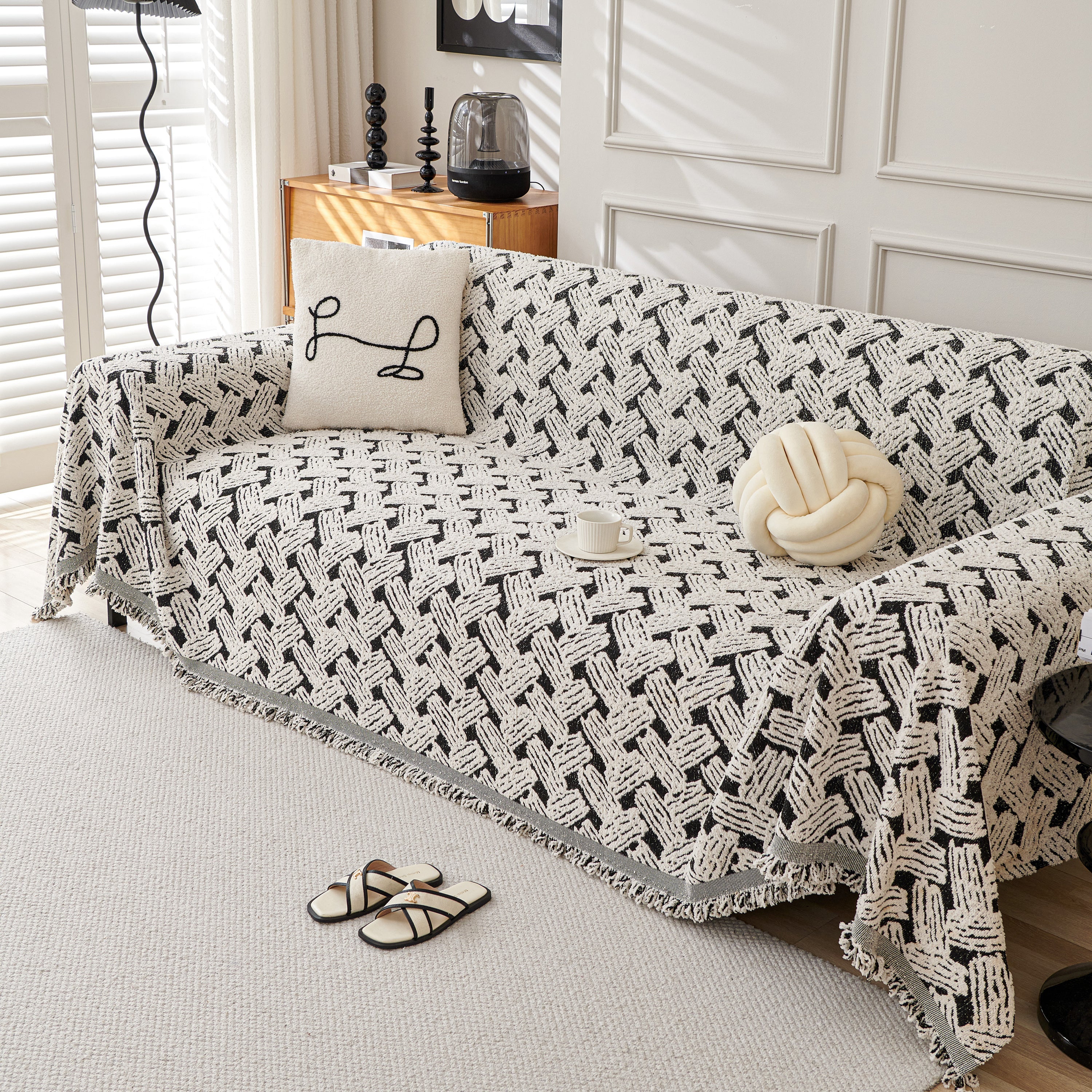 Oversized Reversible Couch Covers Sheet Blanket, L-Shape U-Shaped Sectional Protector for Cats Dogs
