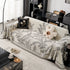 Modern Minimalist Chenille Willow Leaf Pattern Couch Cover Blanket, Luxurious Blankets for The Sofa