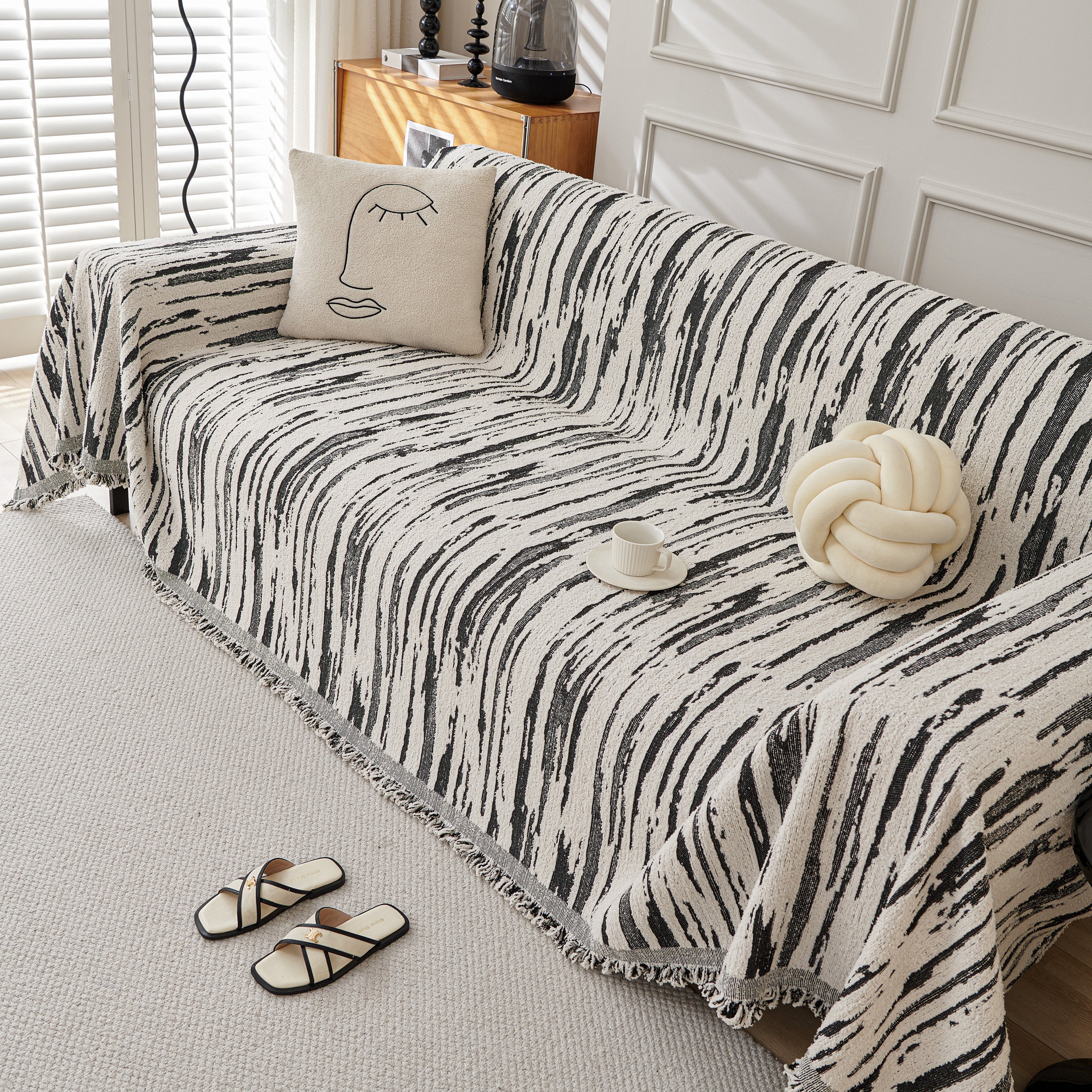 Reversible Sofa Throw Blanket, Couch Cover Sofa Slipcover for Most Shape Sofas