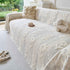 Floral Plush Fleece Sofa Throw Cover, Soft Warm Couch Protector Slip Cover for Couch
