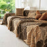 Plush Fleece Leaf Pattern Sofa Throw Cover, Soft Couch Protector Couch Cover Blanket