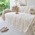 Floral Plush Fleece Sofa Throw Cover, Soft Warm Couch Protector Slip Cover for Couch