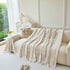 Floral Plush Fleece Sofa Throw Cover, Soft Warm Couch Protector Slip Cover for Couch