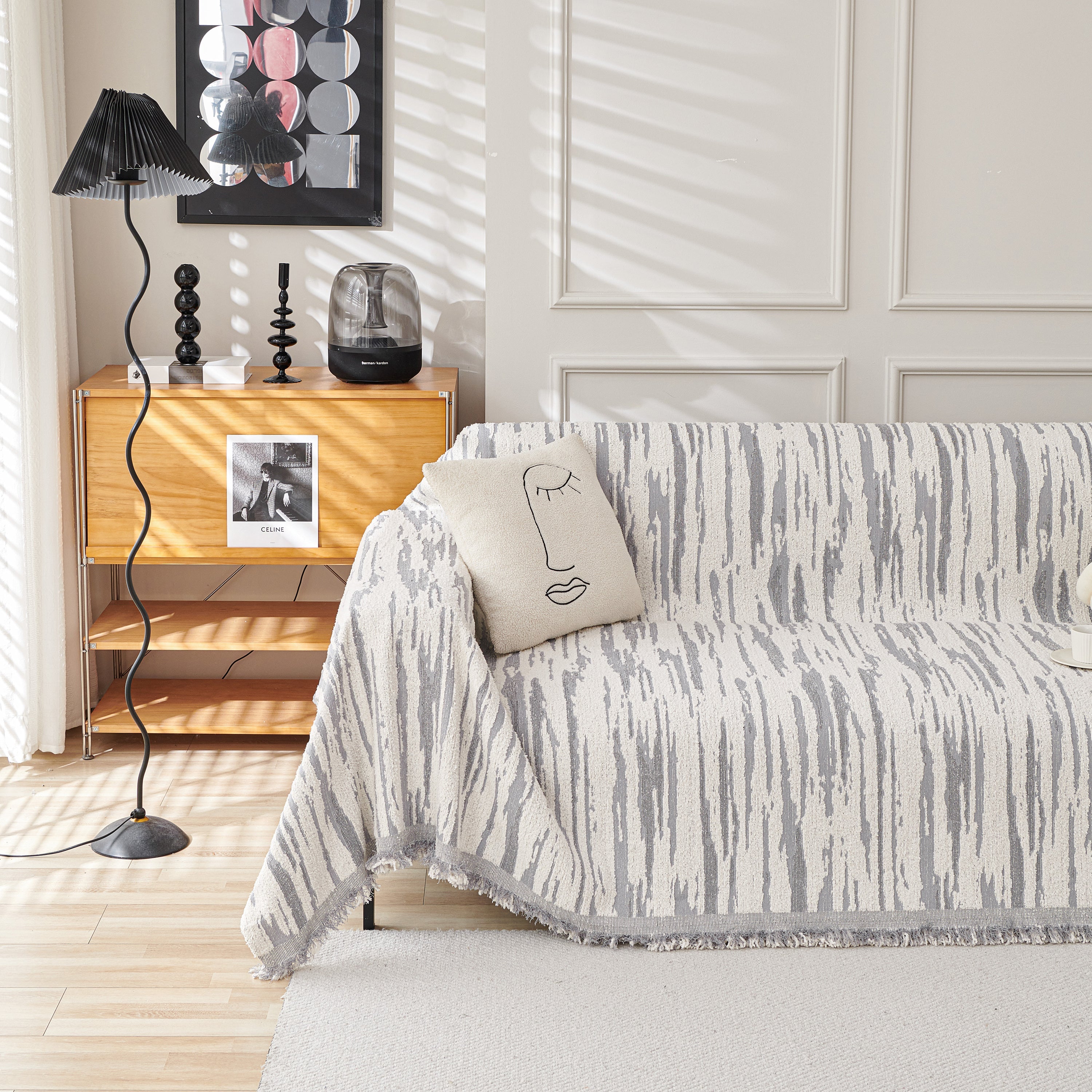 Reversible Sofa Throw Blanket, Couch Cover Sofa Slipcover for Most Shape Sofas