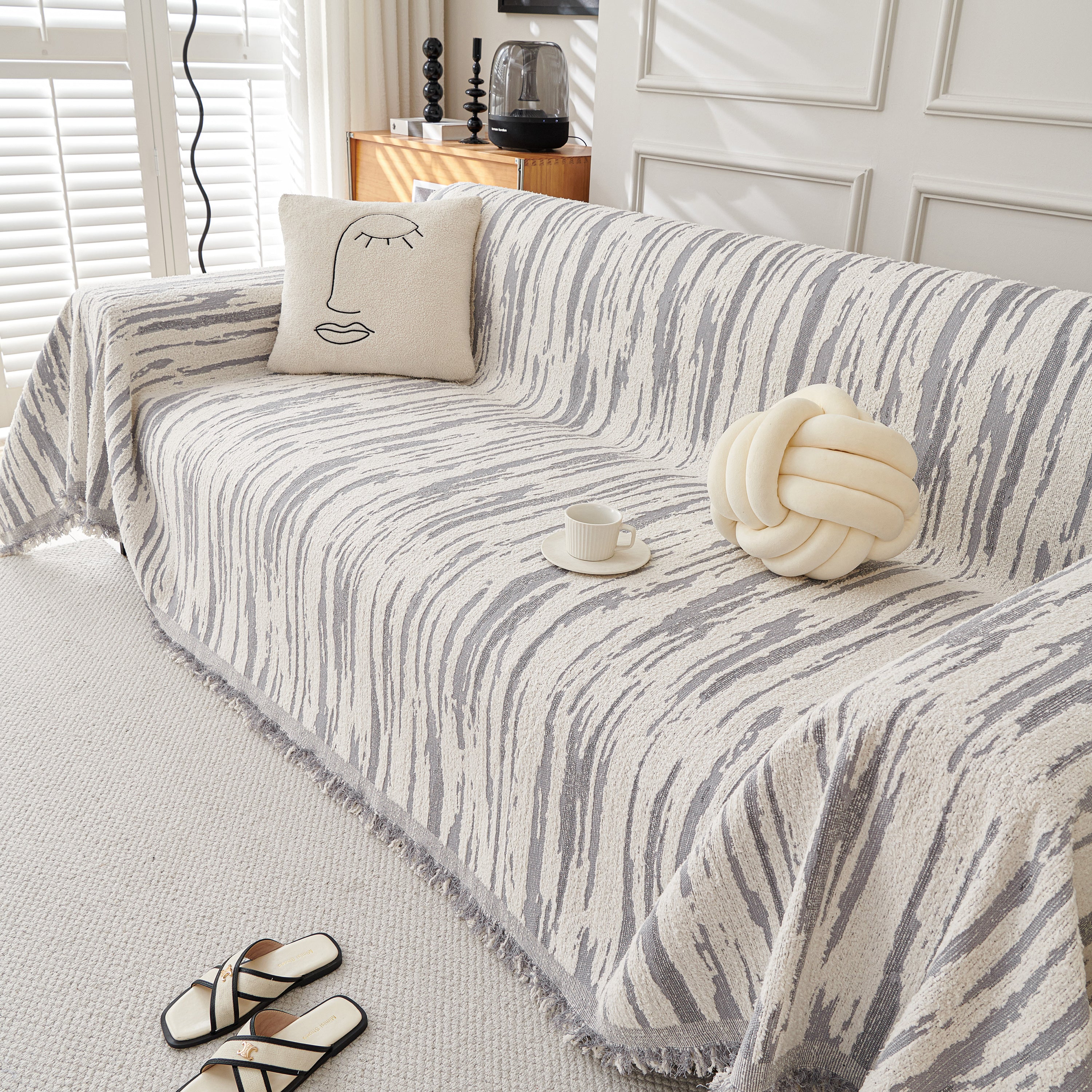 Reversible Sofa Throw Blanket, Couch Cover Sofa Slipcover for Most Shape Sofas