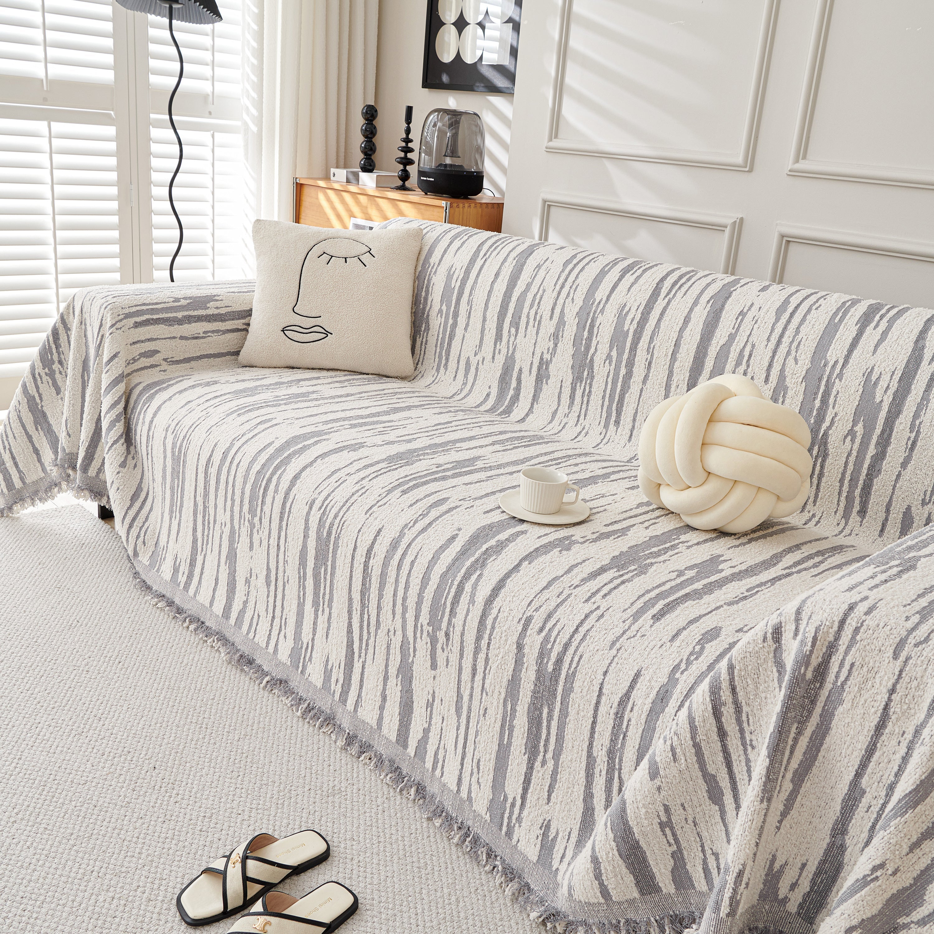 Reversible Sofa Throw Blanket, Couch Cover Sofa Slipcover for Most Shape Sofas