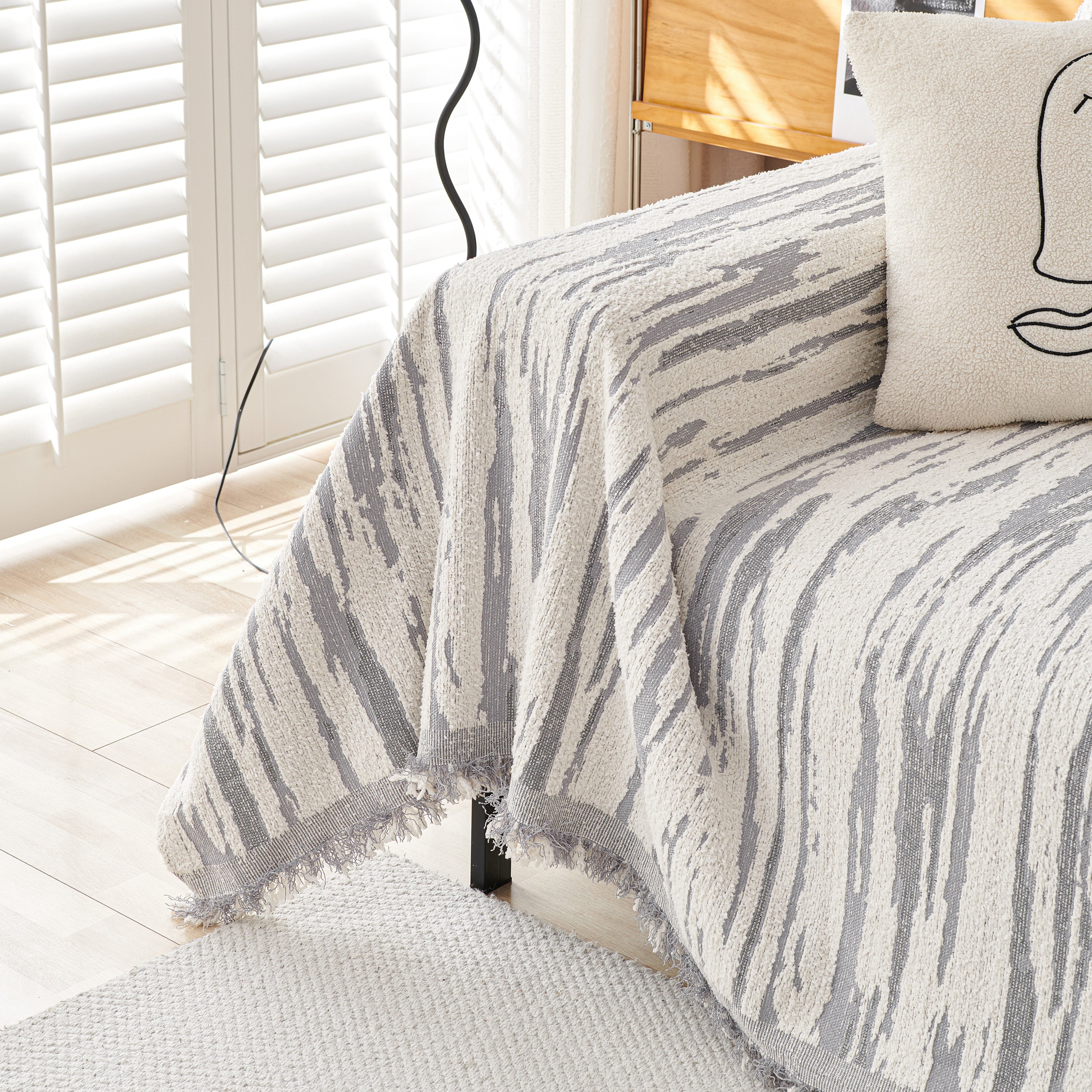 Reversible Sofa Throw Blanket, Couch Cover Sofa Slipcover for Most Shape Sofas