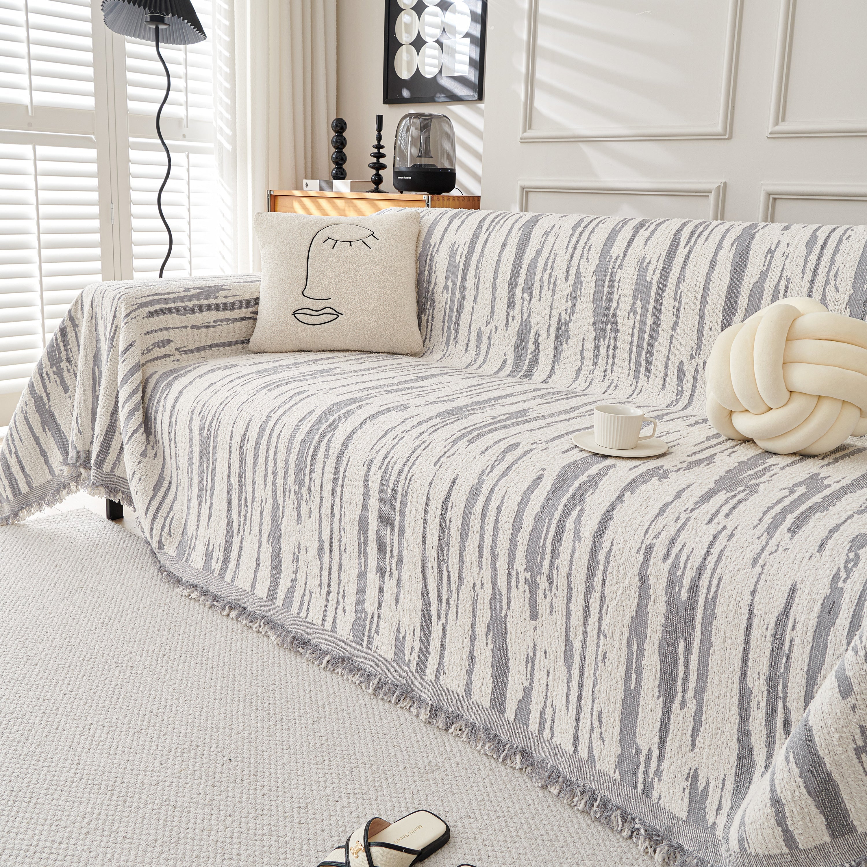 Reversible Sofa Throw Blanket, Couch Cover Sofa Slipcover for Most Shape Sofas