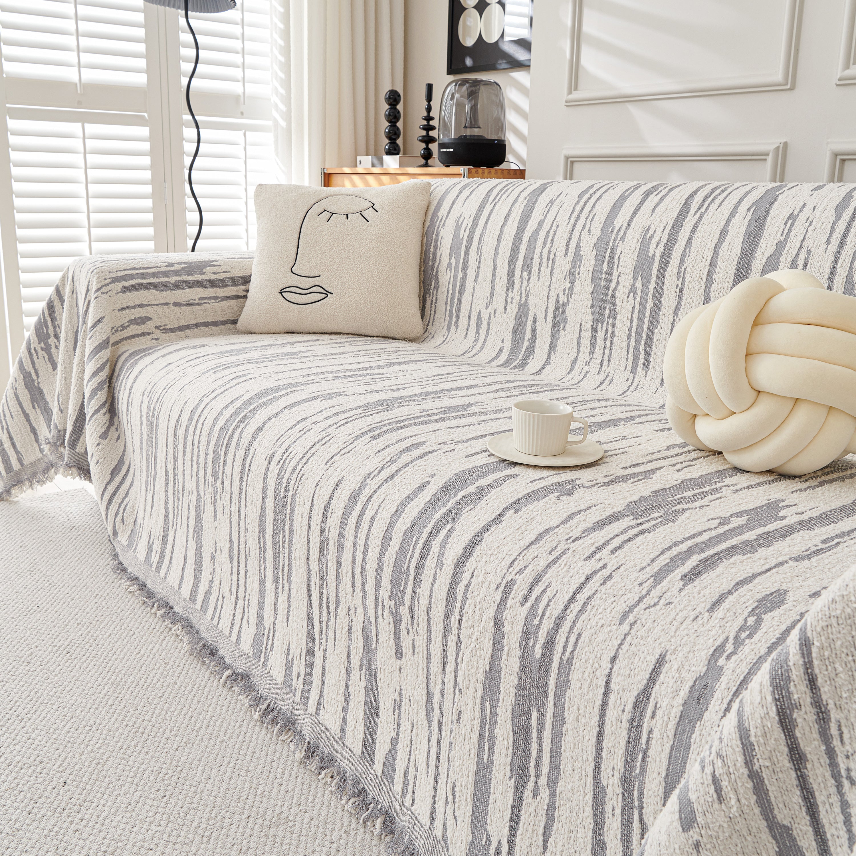 Reversible Sofa Throw Blanket, Couch Cover Sofa Slipcover for Most Shape Sofas