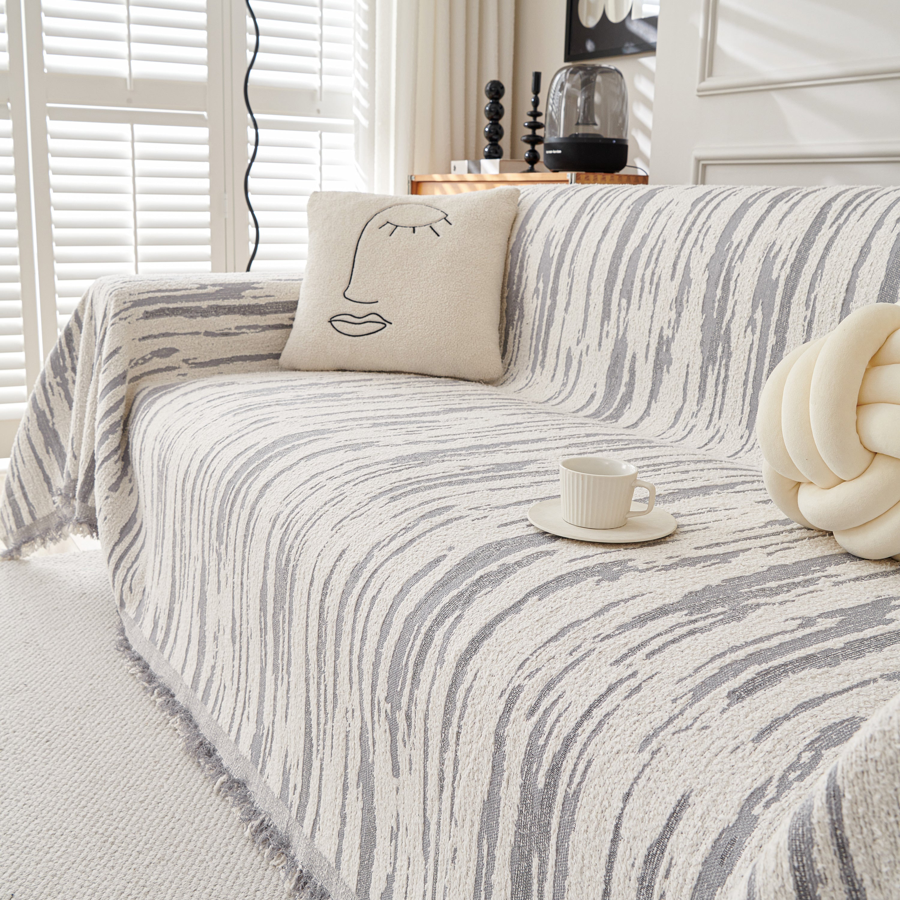 Reversible Sofa Throw Blanket, Couch Cover Sofa Slipcover for Most Shape Sofas