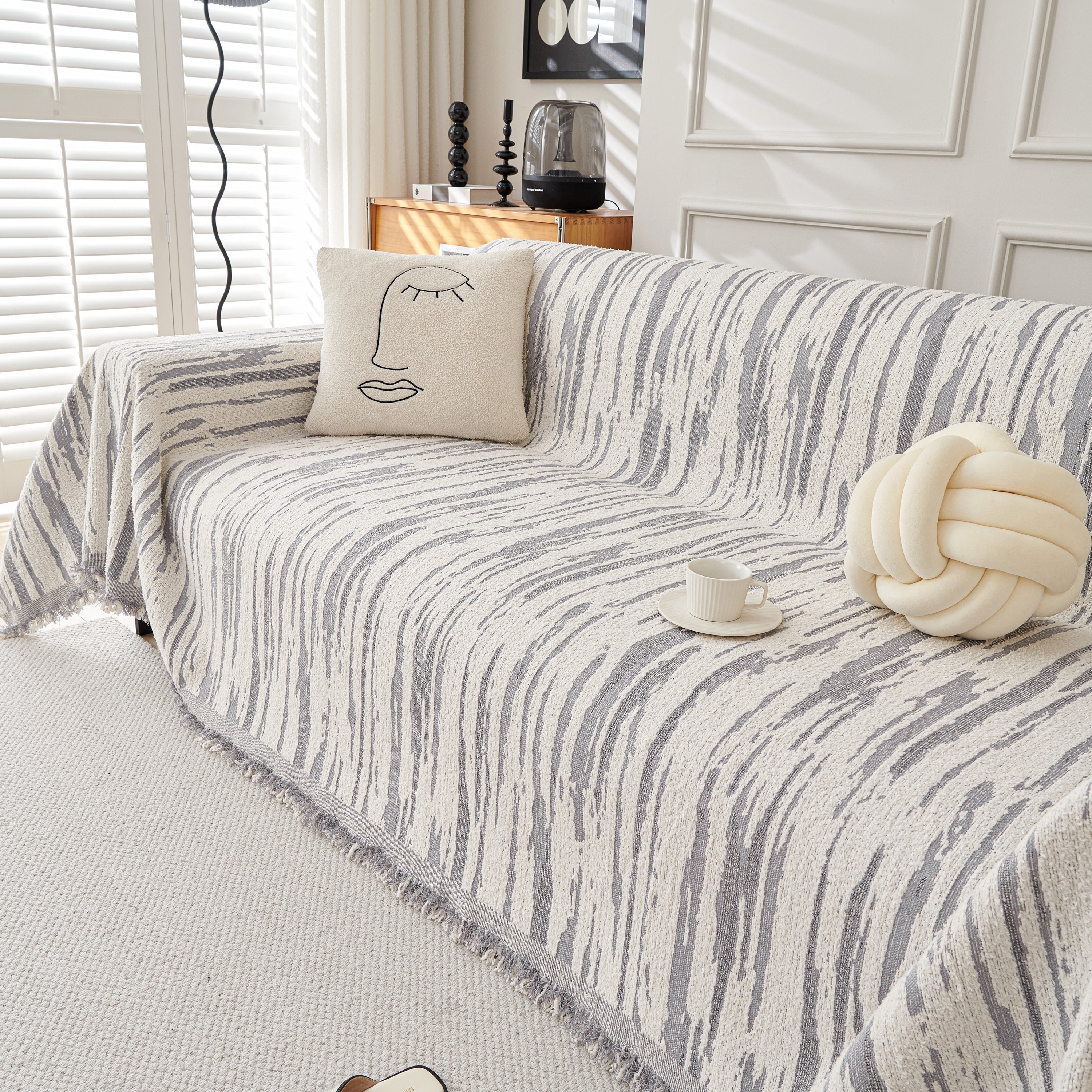Reversible Sofa Throw Blanket, Couch Cover Sofa Slipcover for Most Shape Sofas