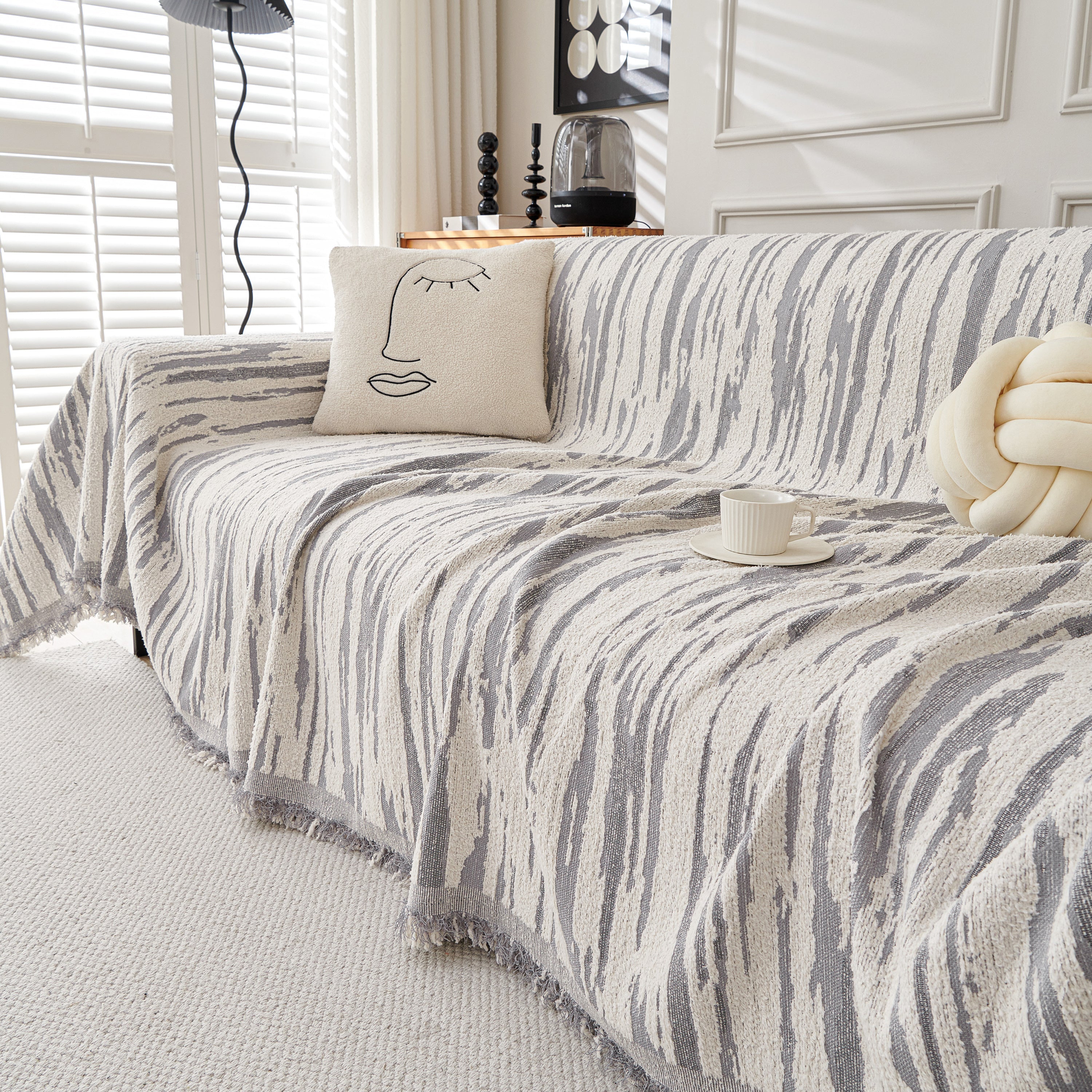Reversible Sofa Throw Blanket, Couch Cover Sofa Slipcover for Most Shape Sofas