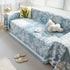 Floral Symphony Couch Throw Cover with Tassel, Chenille Sofa Cover with Leafy Melodies for Sectional