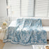 Floral Symphony Couch Throw Cover with Tassel, Chenille Sofa Cover with Leafy Melodies for Sectional