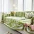 Floral Symphony Couch Throw Cover with Tassel, Chenille Sofa Cover with Leafy Melodies for Sectional