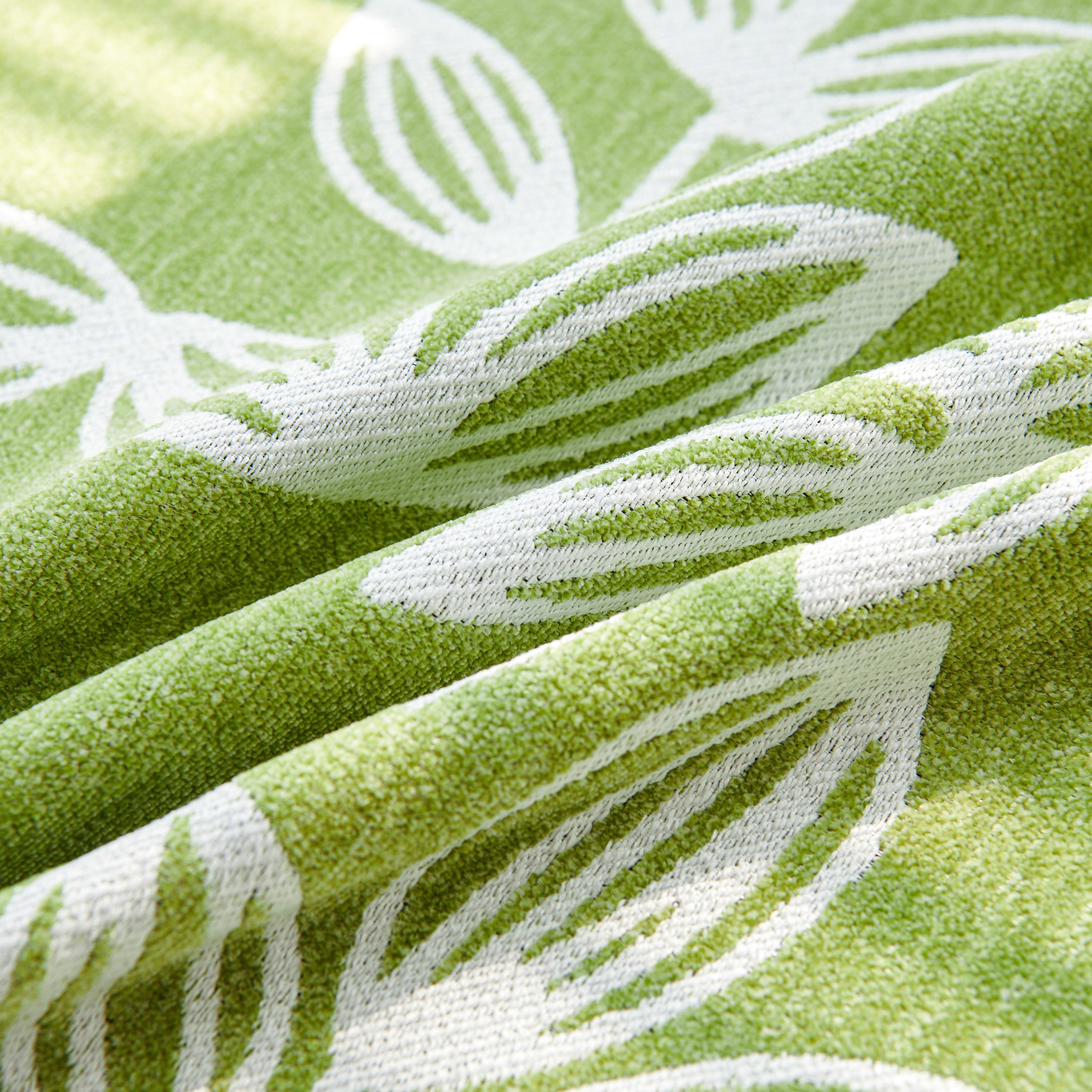 Floral Symphony Couch Throw Cover with Tassel, Chenille Sofa Cover with Leafy Melodies for Sectional