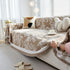 Floral Symphony Couch Throw Cover with Tassel, Chenille Sofa Cover with Leafy Melodies for Sectional