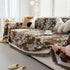 Floral Symphony Couch Throw Cover with Tassel, Chenille Sofa Cover with Leafy Melodies for Sectional