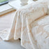 Plush Faux Fur Warm Sofa Cover with Waves Jacquard Textured Throw Blankets for Couch