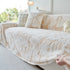 Plush Faux Fur Warm Sofa Cover with Waves Jacquard Textured Throw Blankets for Couch