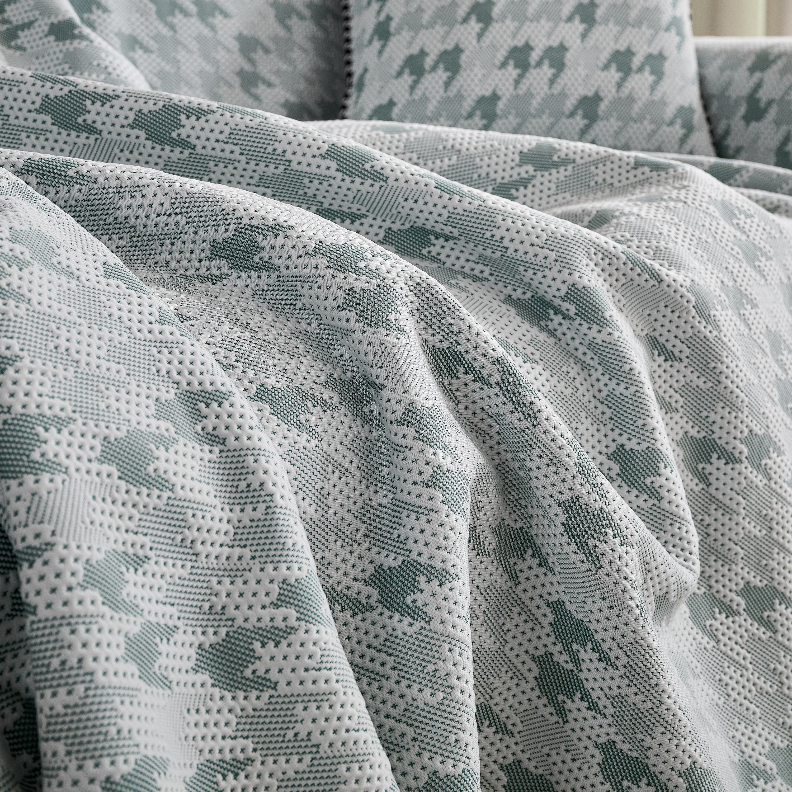 Houndstooth Non Slip Sofa Covers for Sofas Luxury Extra Large Blanket to Cover Couch