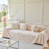 Plush Faux Fur Warm Sofa Cover with Waves Jacquard Textured Throw Blankets for Couch