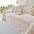 Plush Faux Fur Warm Sofa Cover with Waves Jacquard Textured Throw Blankets for Couch