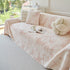 Plush Faux Fur Warm Sofa Cover with Waves Jacquard Textured Throw Blankets for Couch