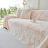Plush Faux Fur Warm Sofa Cover with Waves Jacquard Textured Throw Blankets for Couch