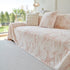 Plush Faux Fur Warm Sofa Cover with Waves Jacquard Textured Throw Blankets for Couch